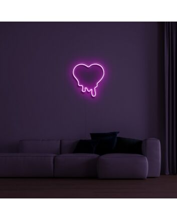 Melting Heart Neon Sign for Unique Love Themed Decor