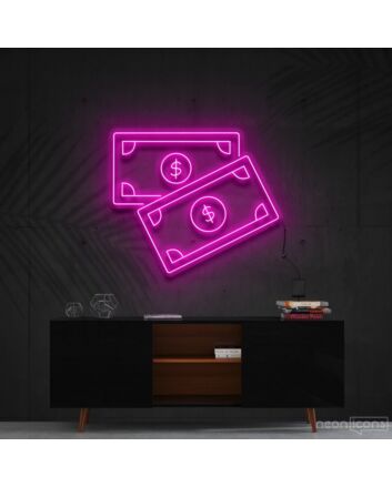 Benjamins Neon Sign for Wealth Themed Decor