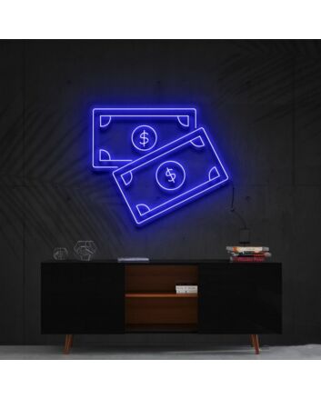 Benjamins Neon Sign for Wealth Themed Decor
