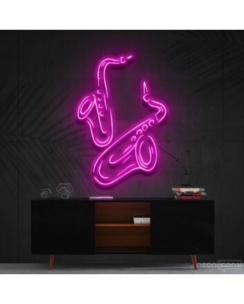 Saxophones Neon Sign for Music Lovers