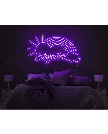 Staycation Rainbow LED Neon Sign