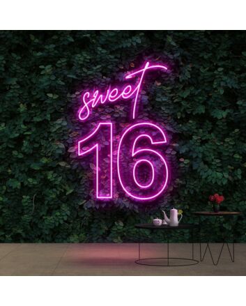 Sweet 16 Birthday Neon Sign for Birthday and Party Decor