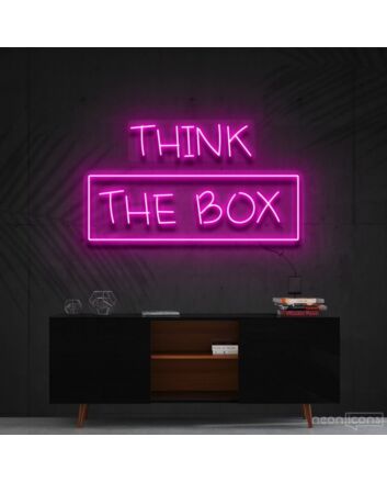 Think Outside The Box Neon Sign for Motivational and Creative Spaces