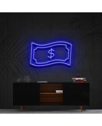 Dollar Bill Neon Sign for Wealth Themed Decor