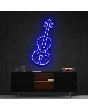 Violin Neon Sign for Music Lovers and Studios