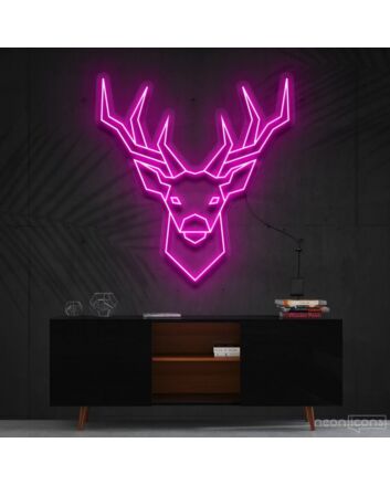 Geometric Deer Neon Sign for Nature and Modern Decor