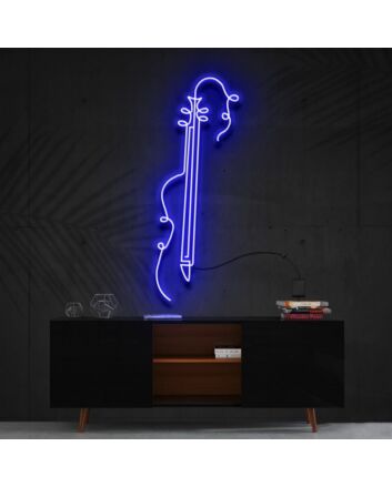 Violin Line Art Neon Sign for Music Lovers and Studios