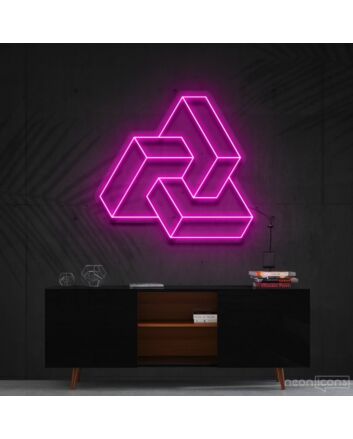 Interlocking Boxes Neon Sign for Geometric Art Lovers