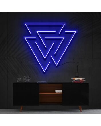 Interlocking Triangles Neon Sign for Modern Decor
