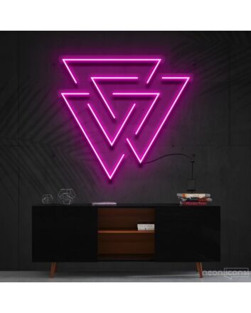 Interlocking Triangles Neon Sign for Modern Decor