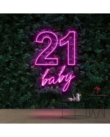 21 Baby Birthday Neon Sign for Birthday Celebrations