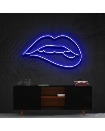 Lips Biting Neon Sign for Bold and Artistic Decor