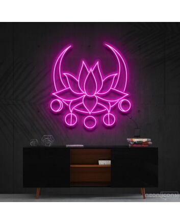 Moon Lotus Neon Sign for Peaceful and Zen Spaces