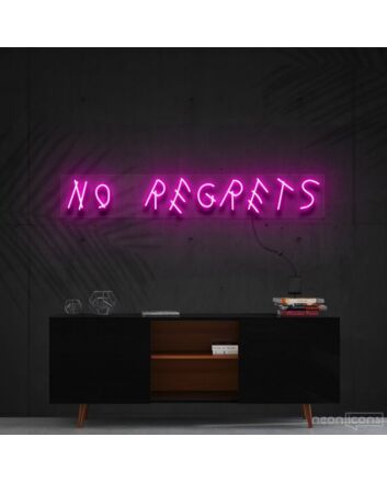 No Regrets Neon Sign for Motivational Spaces