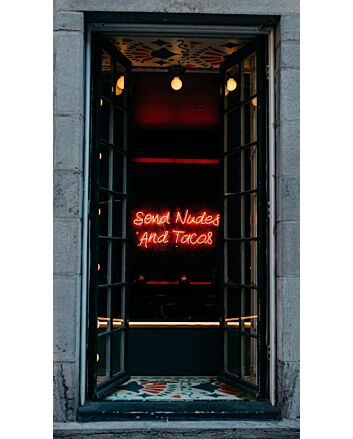 Send Nudes And Tacos Neon Sign for Playful and Food Lovers