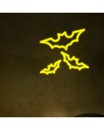 Bats Neon Sign for Halloween Decor