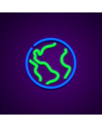 Earth Neon Sign for Nature and Earth Themed Decor