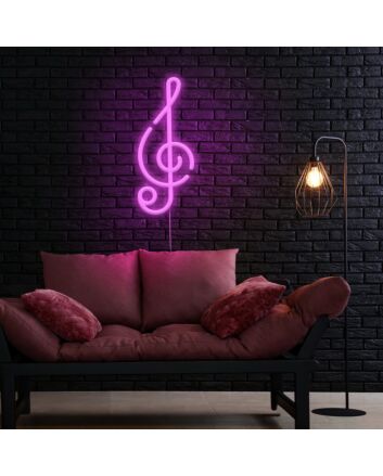 G Clef Neon Sign for Music Studios