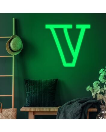 Letter V Neon Sign for Personalized Decor