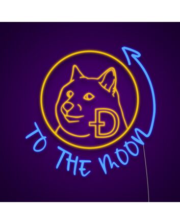 Doge To The Moon Sign Neon Sign Celebrate cryptocurrency with this fun sign