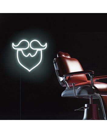 Mustache And Beard Neon Sign Perfect for barbershops and grooming salons