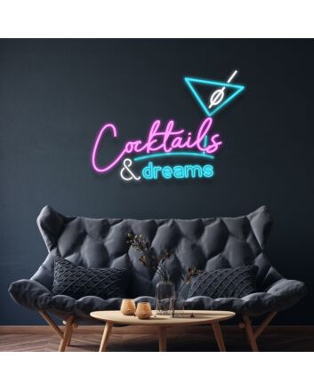 Cocktails And Dreams Neon Sign Ideal for bars and lounges