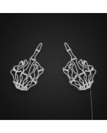 Skeleton Middle Finger Neon Sign Add a rebellious touch to your decor