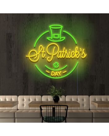 Happy St Patricks Day Neon Sign Celebrate St Patrick&#039;s Day with style