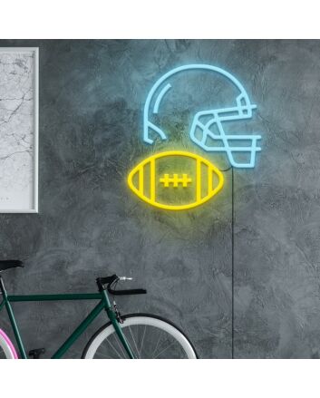 American Football Helmet Neon Sign Ideal for sports enthusiasts and game rooms