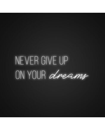 Never Give Up On Your Dreams Neon Sign Encourage perseverance and ambition