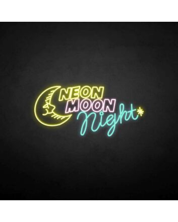 &#39;Neon moon night&#39; neon sign