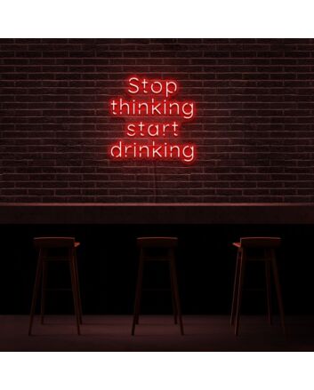 Stop Thinking Neon Sign Encourage relaxation and mindfulness