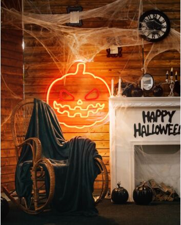 Halloween Pumpkins Neon Sign Trick or Treat