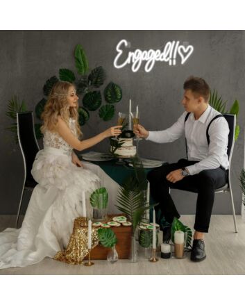 Happy Engaged Neon Sign Wedding Decor