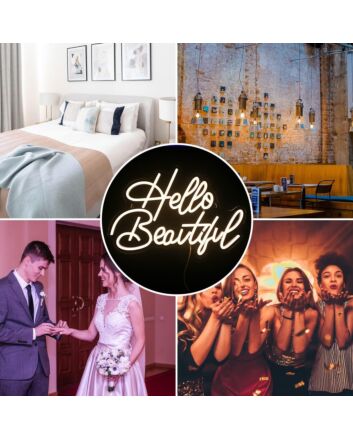 Hello Beautiful Neon Sign Bedroom Inspiration