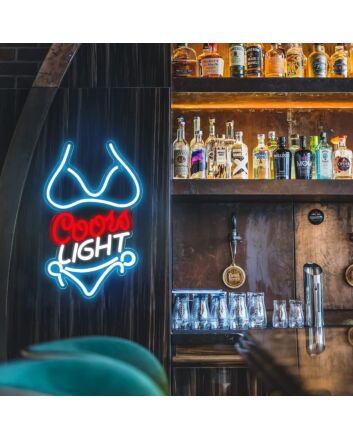 Ice Blue Bikini Light Bar Neon Sign Beach House Chic