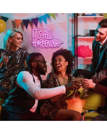 It&#039;s All Happening Deep Pink Neon Sign Party Vibes
