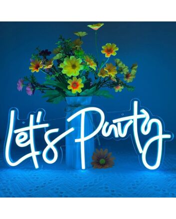 Let&#039;s Party Deep Pink Neon Sign Celebration Time