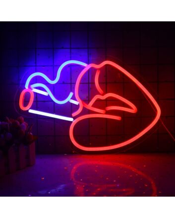 Smoking Mouth Neon Sign Bar Lounge