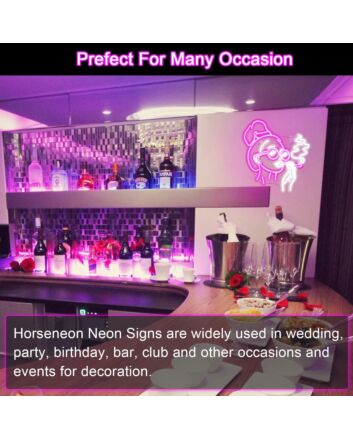 Smoking Woman Deep Pink Neon Sign Chic Bar