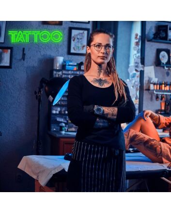 Tattoo Green Neon Sign Tattoo Studio