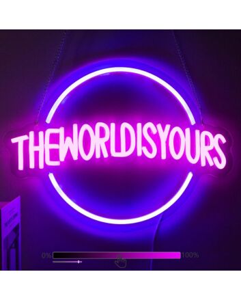 The World is Yours Neon Sign Office Motivation