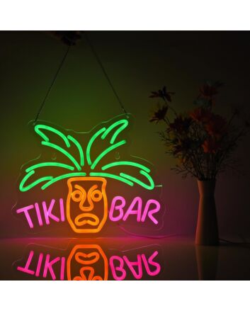 Tiki Bar Green Coconut Neon Sign Tropical Party