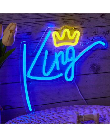 Enhance Your Bedroom, Bar, or Wedding Ambiance with the Backboard LED Neon Light King Bedroom