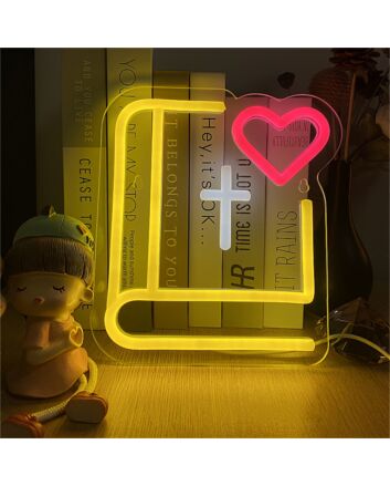 Brighten Your Sanctuaries and Sacred Celebrations: Bible LED Neon Light for Home Decor, Churches, Weddings, and Religious Events.