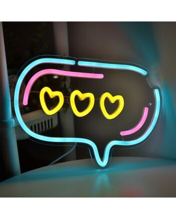 Brighten Up Your Wedding, Bar, or Home Decor with the Bubble With Triple Heart LED Wall Neon Sign!