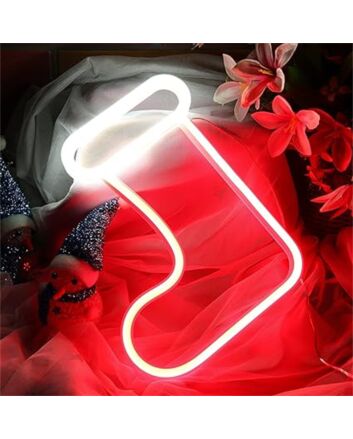 Brighten Your Festive Celebrations: Christmas Stocking LED Neon Sign for Home, Office, and Holiday Parties Decor.