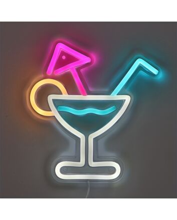 Elevate Your Bar or Man Cave Ambiance with the Creative Cool Cocktails With Umbrella Wall LED Neon Sign.