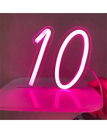 Brighten Your Bar, Wedding, or Birthday Bash with the Customized Number 10 LED Neon Sign.