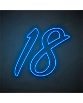Elevate Your Special Celebrations and Decor with the Customized Number 18 LED Neon Sign - Perfect for Birthdays, Anniversaries, and Home Bars.